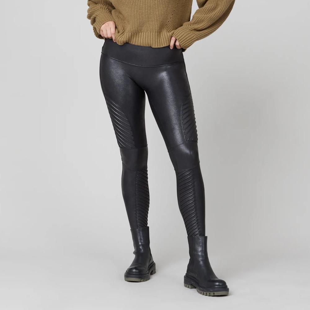 Spanx Faux Leather Moto Leggings
